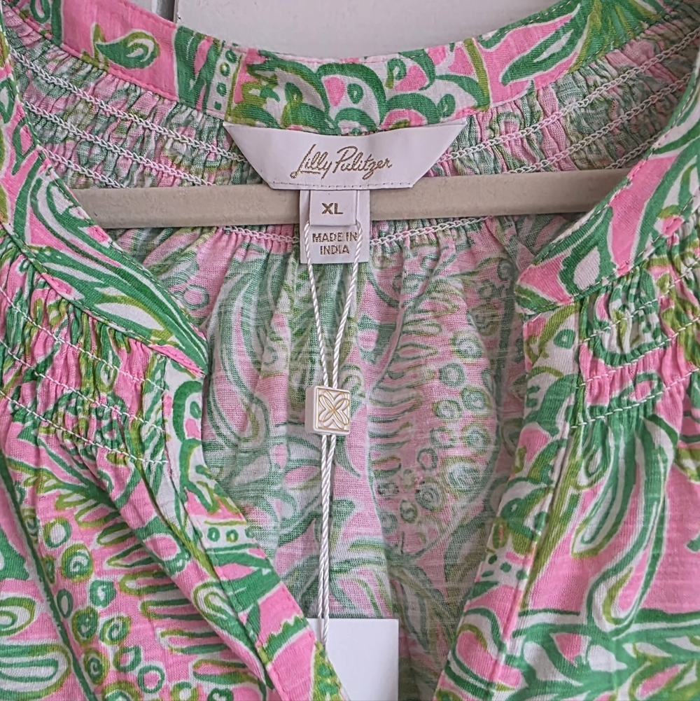 Lilly Pulitzer Tropical Print Sleeveless Top XL - Picture 2 of 3